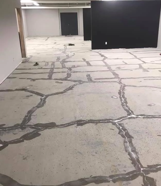 Crack repair on concrete floor