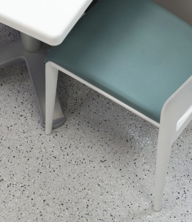 Epoxy flake flooring in restaurant